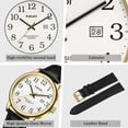 thumbnail image 2 of Watch for Men,Analog Quartz Waterproof Wristwatch with Date and Leather Band,Casual Fashion Mens Watches Gift for Man, 2 of 8