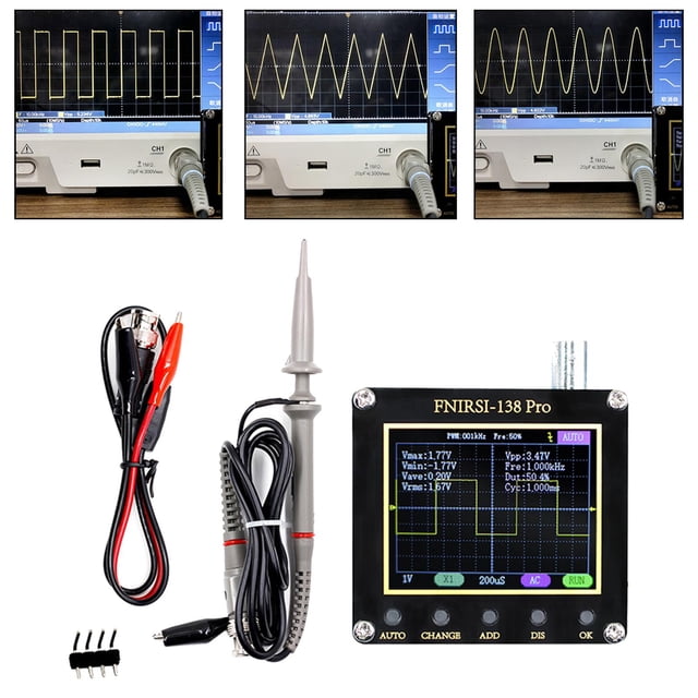 Osciloscopio Digital Multifunción Pantalla LCD de "Ancho de Banda profesion Multímetro de 200 para Investigación de Reparación de Electrodom sin batería 1 sonda Yotijar osciloscopio digital