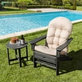 thumbnail image 3 of YEXJ Patio Adirondack Chair Cushion - 49” x 23” High Back Rocking Chair Cushion w/Fixing Straps, Durable & Fade Resistant, 5” Thick Tufted Seat Pad for Indoor & Outdoor Chairs (Beige, 1), 3 of 9