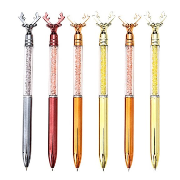 BYNNIX 6Pcs Ballpoint Pen Twist Action Novelty Writing Pen Christmas Stocking Fillers for Student Reward Christmas