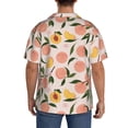 thumbnail image 3 of Fuzoiu Peach With Leaves1 Print Men's Casual Short,Men's Short Sleeve Shirt,Mens Casual Button Down Shirts,Cuban Collar Summer Shirt for Beach, Vacation, and Outdoor Activities-X-Large, 3 of 5