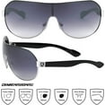 thumbnail image 6 of KHAN - One Piece Shield Lens Unisex Sunglasses Featuring Gradient Lenses and Trendy Color Accents - Silver/Black, 6 of 7