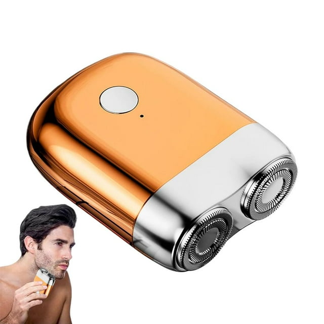 Mini Rasoir Électrique, Rasoir Rotatif Portatif à Double Tête, Rasage Humide et à Sec Amélioré 2026 pour le Voyage, Format de Poche Rechargeable USB-C pour Hommes, Ajustement du Contour du Visage à 360°, Têtes Lavables