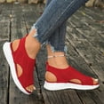 thumbnail image 5 of hoksml Women's Breathable Knit Platform Sandals, Slingback Cutout, 1.57in Heel Casual Walking Shoes, 5 of 7