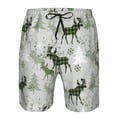 thumbnail image 3 of Fuzoiu green plaid Moose tree Print Men's Beach Shorts,Men's Swim Trunks,Quick Dry Board Shorts with Pockets,Men's Bathing Suits for Surfing, Running, and Casual Wear-3X-Large, 3 of 6