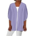thumbnail image 2 of Tops for Women Trendy LEBONYARD Cardigan Sweaters for Women Lightweight,Womens Cardigans Lightweight 50% off Clearance,Women's Long Sleeve Printing Casual Tops Blouse with Pocket Cardigan Purple XXL, 2 of 6