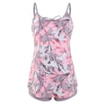 thumbnail image 2 of ibuvkizy Tankinis Swimsuits for Women Loose Modest Two Piece Bathing Suits Women Conservative Print Strappy Back Set Swimsuits Swimdress Bikini Sets for Women's Plus Size, 2 of 4