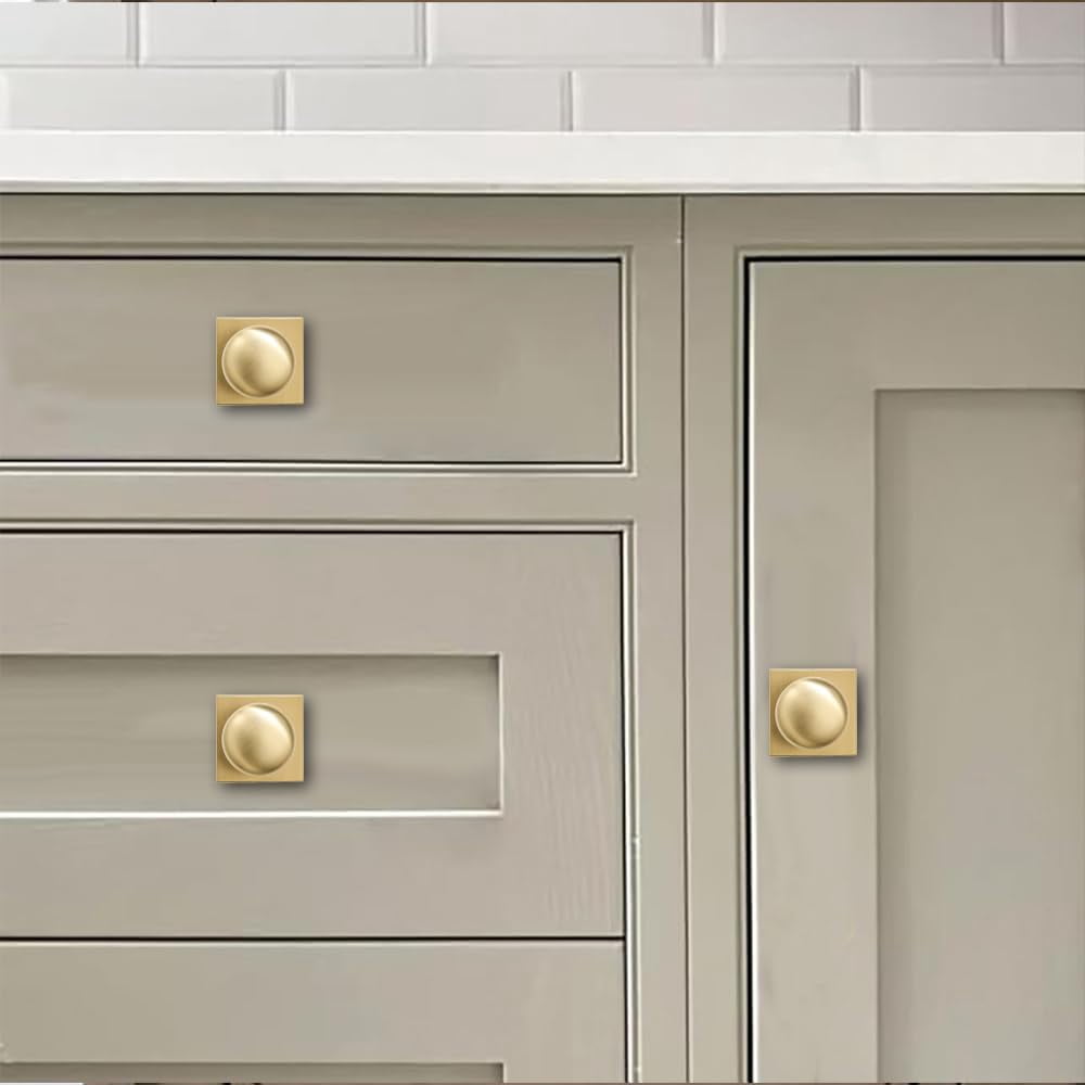 2 Pack 1-1/2 Inch Diameter Antique Brass Cabinet knobs with Backplate,Vintage Backplate for Cabinet knobs and Drawer knobs, Bi-Fold Door Knobs