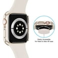 thumbnail image 3 of 2 Pack Hard PC Case Compatible with Apple Watch SE 2022/Series 6/5/4/SE 44mm, Case with Tempered Glass Screen Protector Overall Bubble-Free Cover for iWatch Accessories, Starlight+Clear, 3 of 5