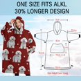 thumbnail image 4 of Oversized Wearable Blanket Hoodie,Pink Bichon Frise Sherpa Blanket Hoodie with Super Pockets,Super Warm Fuzzy Pullover for Women & Men, 4 of 6