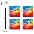 thumbnail image 3 of Square Wall Clock,Vibrant And Colorful BackgSquare Made Of Triangles,Silent Non-Ticking Wall Clock Decor for Home Office Kitchen Living Room Bedroom(12inch), 3 of 4
