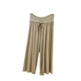 thumbnail image 3 of SROBPTY Womens Pajama Shorts Solid Capris Elastic Waist Wide Leg Pants, 3 of 5