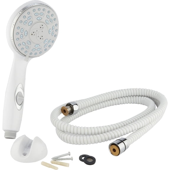 Camco 43714 Shower Head Kit with On/Off Switch and 60" Flexible Shower Hose White