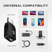 Afterplug USB C Extension Adapter, USB-C Male to Female, Thunderbolt 3/4/5 Extender, 80Gbps, 8K@60Hz Video, 240W PD (2-Pack), Black