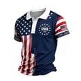 thumbnail image 5 of Zimjoy 250th Anniversary USA Men's Golf Polo Shirt Quick Dry Breathable Mesh USA Flag 1776-2026 Print Short Sleeve Shirt for 4th of July Navy L, 5 of 6
