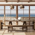 thumbnail image 2 of Hawthorne 84" Solid Reclaimed Elm Trestle 8-Person Dining Table Heritage Medium-Dark Brown, 2 of 9