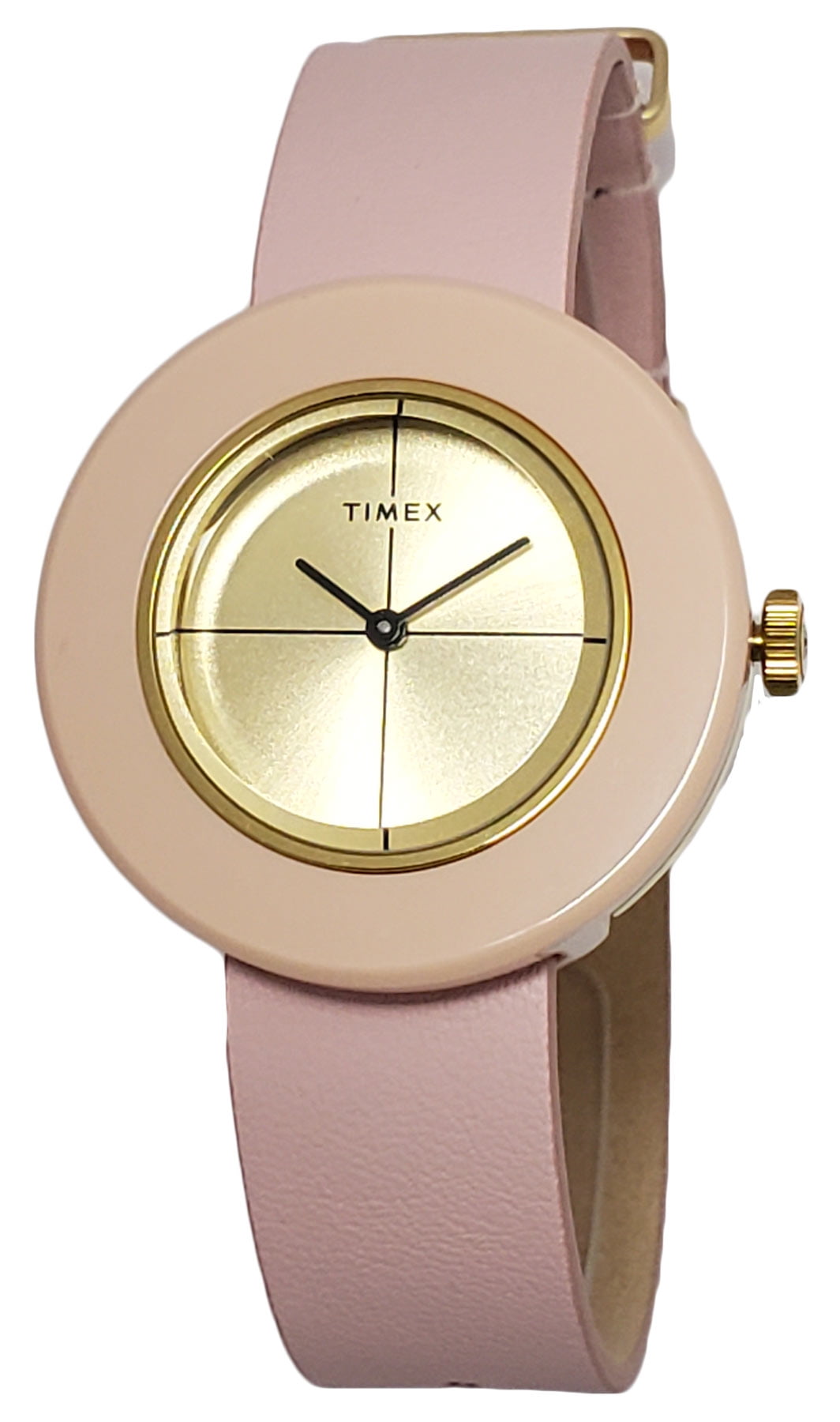 Timex TW2T93000 Women's Analog Pink / GoldTone Watch Pink Leather