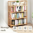 thumbnail image 2 of Lotpreco 4-Tier Simple Bookcase Large Capacity Free-standing Storage Rack Multi-function Storage Display Rack for Bathroom Kitchen Living Room, 2 of 9