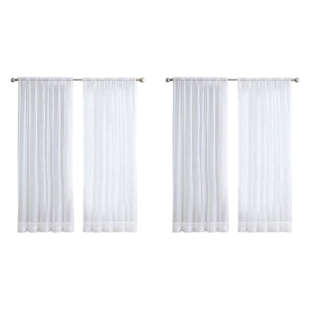 Cortinas transparentes blancas de 8 paneles, cortinas de de para tratamiento de ventana