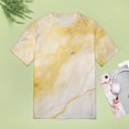 thumbnail image 4 of Marble Blue Greene Purple And Gold Stripes Women's Short Sleeve Tops Casual Blouses T Shirt, 4 of 6