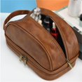 thumbnail image 3 of 1 Uds bolsa de maquillaje bolsa de maquillaje portátil bolsa de almacenamiento de gran capacidad neceser de viaje capacidad, bolsa de cosméticos impermeable de cuero Pu, 3 of 5