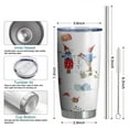 thumbnail image 6 of 20oz Tumblers White Christmas Gnome Pattern Stainless Steel Vacuum Insulated Double Wall Travel Tumbler Cups Mug with Lid and Straw,Cleaning Brush for Cold & Hot Drinks, 6 of 7