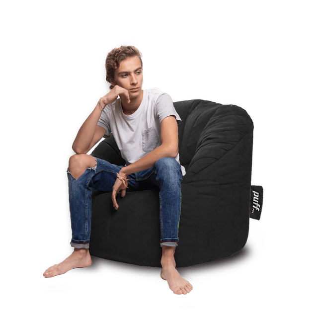 Sillón Puff Lounger Gamuza color Negro Puff MX Puff MX Gamuza Negro Lounger