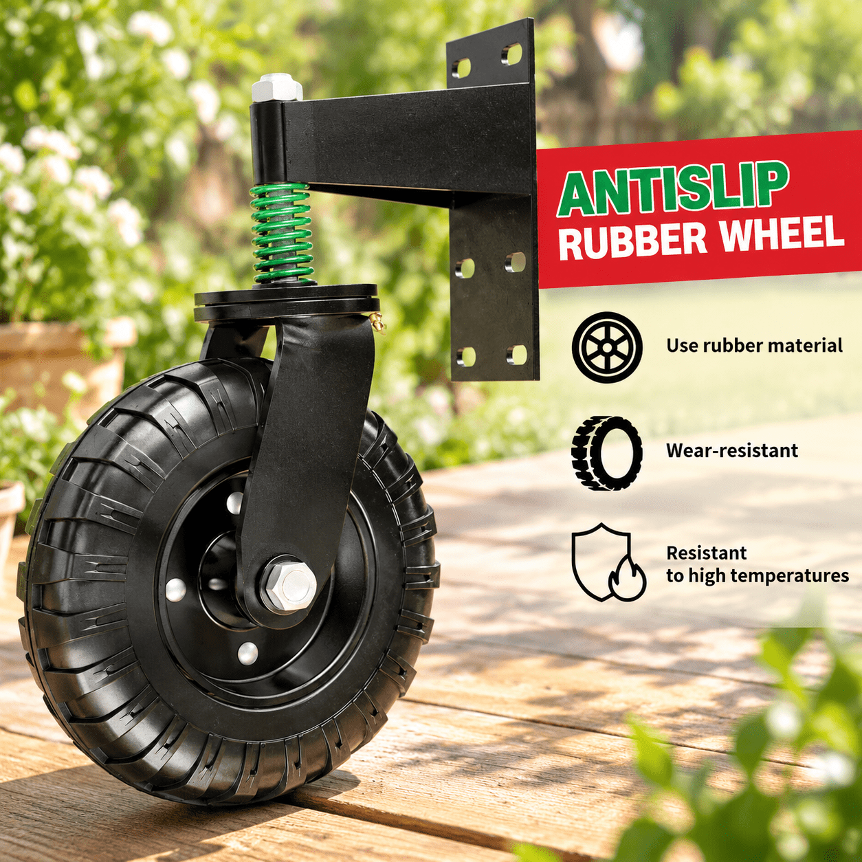 1pack Fence Gate Wheel 8inch With For Metal Tube 360 Degree Rotation ...