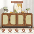 thumbnail image 3 of Diubas Sideboard Cabinet, Buffet Cabinet, Rattan Cabinets with Storage, Living Room, Walnut, 3 of 9
