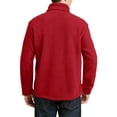 thumbnail image 2 of Mens Open Cuffs Midweight Value Polyester Fleece Jacket True Red 3X-Large, 2 of 5