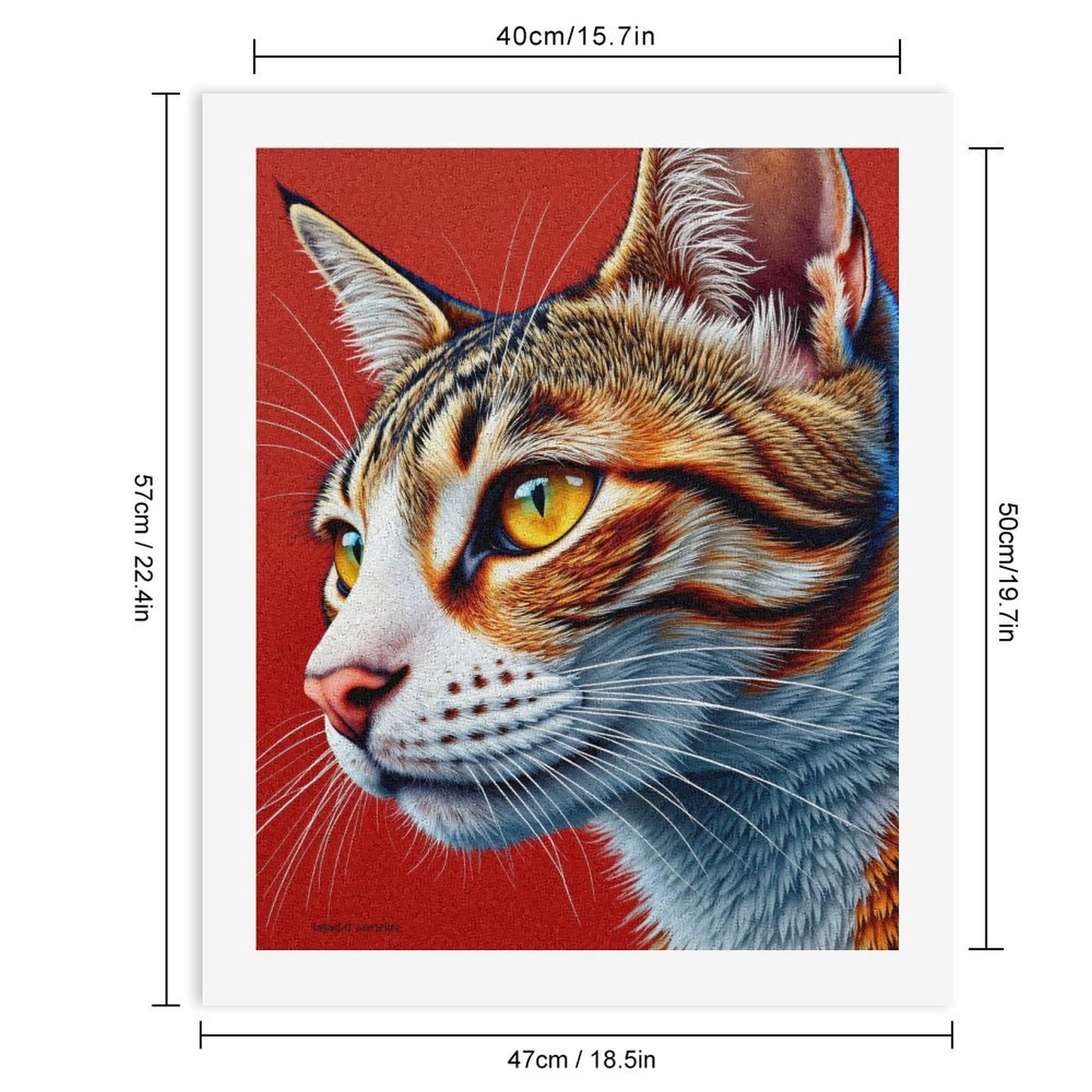 Paint By Numbers Kit for Adults Beginner - DIY Majestic Cat Portrait Art Canvas Painting Kits for Adults, Frameless Paint By Number for Adults for Home Wall Decor 16x20 Inch