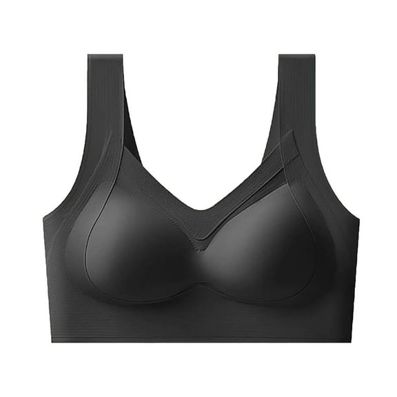 SPZTSX Anti-Sagging Push up Comfort Wireless Bra V Neck Plus Size Full Coverage Bras Sports Bras