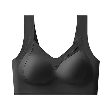 SMihono Womens Seamless Bra Smoothing Wireless Push up Bralette Lifting Anti Sagging Support Bras Breathable Sleep Lingerie Black XXL