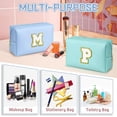 thumbnail image 6 of YOOLIFE Birthday Gifts for Women, Small Makeup Bag Personalized Initial Cosmetic Bag Birthday Gifts for Women (Sky Blue J), 6 of 7