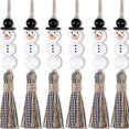 thumbnail image 3 of Tiktok Christmas Natural Wooden Bead Garland with Buffalo Plaid, 6/12pcs 6.5" Aousthop Rustic Tassels Black & White Snowman Beaded Tassel for Xmas Tree Holiday Hanging Ornaments Decor Farmhouse, 3 of 5