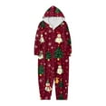 thumbnail image 2 of Family Christmas Pajamas Matching Sets, Red Hooded Zipper Onesie Jumpsuit with Snowman Print, Funny Matching Family Christmas Pajamas Sleepwear Loungewear for Couples, Women & Men, 2 of 4