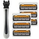 thumbnail image 1 of Rastrillos desechables GlideMax 2Paqs 2x3Cartuchos 1Mango 3Hojas Cabeza Flexible Gris/Negro/Naranja Acero Inoxidable/Plá, 1 of 1
