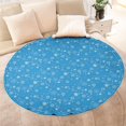 thumbnail image 4 of Blue Christmas Snowflake Pattern Round Blanket,Comfortable Soft Flannel Throw Blanket,All Season,Warm Lightweight Blankets for Sofa Bed Couch Living Room Chair 47"x47", 4 of 5