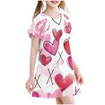 thumbnail image 1 of RXIRUCGD 2025 Vêtements d'Été pour Enfants 3-12 Ans Mode Imprimée Pyjama Rêveur Mi-Mollet Chemise de Nuit, 1 of 4