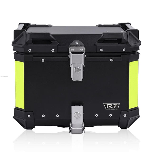 Caja Para Moto Trasero R7 Racing Aluminio Negro 45 Lts