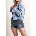 thumbnail image 3 of HAHDAXIA Womens Cropped Rhinestone Fringe Denim Jacket Long Sleeve Ripped Tassel Jean Coat, 3 of 7