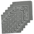 thumbnail image 1 of Magg Classic Bandana Ligera de Algodón 100% con Diseño Paisley Gris (Paquete de 12), 1 of 1