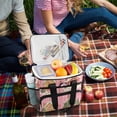 thumbnail image 5 of FORMRS Insulated Cooler Bag 24 Cans Capacity Soft Leakproof Lunch Box with Side Pockets, Pink Christmas House, 5 of 7