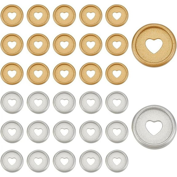 32Pcs Heart Plastic Expander Discs Plastic Loose Leaf Binder Discs Scrapbooking Supplies Discbound Expansion Discs for Notebooks Planners & Journals(24mm)