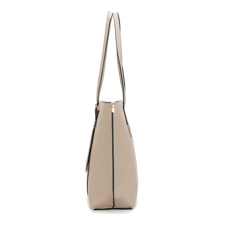 MKF Collection Women’s Emery Vegan Leather Tote Bag with Wallet by Mia K., 2-Piece, Taupe MKF Collection Women’s Emery Vegan Leather Tote Bag with Wallet by Mia K., 2-Piece, Taupe