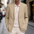 thumbnail image 2 of Husipze Men's Casual Blazer Single Button Business Suit Jackets Long Sleeve Lapel Open Front Lightweight Unlined Sport Coat with Pockets Khaki M, 2 of 6