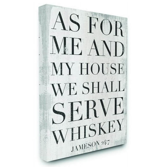 Stupell Industries Serve Whiskey Funny Family Kitchen Word Design Canvas Wall Art by Daphne Polselli
