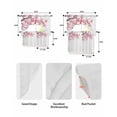 thumbnail image 6 of Pink Floral Kitchen Curtains Swag Valance and Tier Curtains Set 36 Inch Length, Modern Cherry Flower Rod Pocket Drape Panels Pair Swag Curtains for Bathroom/Cafe/Window, 6 of 6