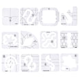 thumbnail image 3 of Cateissary Regla de diseño hueco para acolchado transparente, plantillas de posicionamiento para máquina de coser, equipo de retales DIY, suministros para Type3 NO3 Cateissary HA011139-03, 3 of 6