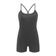 thumbnail image 4 of OSOLU Women Yoga Rompers Sleeveless Fitness Rompers V Back Tights Grey XL, 4 of 6